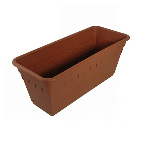 Ящик для растений "Колывань" 40см с поддоном балконный терракотовый С183Т