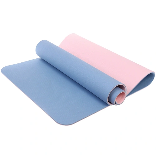 Коврик для йоги 6 мм 183х68 см Энергия 2х сторонний TPE, голубойрозовый_3