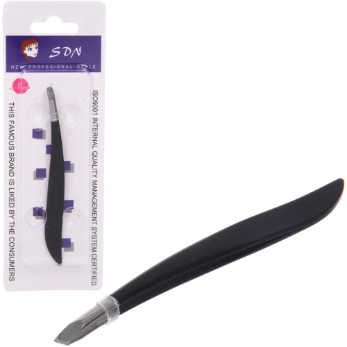 Пинцет для бровей на блистере "Bon Kapriz", скошеный, цвет серебро, 94*8,5*1,2мм