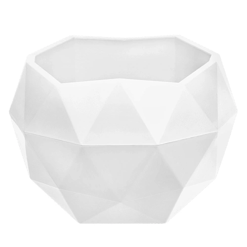 Кашпо для цветов пластиковое 0,45л d-12,3см "Топаз" Белый