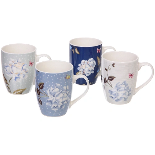 Кружка керамическая 350мл "Цветочная фантазия", микс рисунков