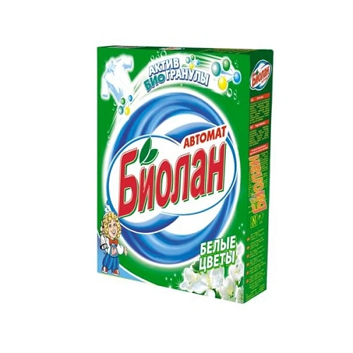 Порошок стиральный БИОЛАН Автомат Белые цветы 350гр