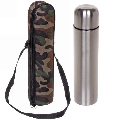 Термос металлический 1000мл в чехле "Хаки"