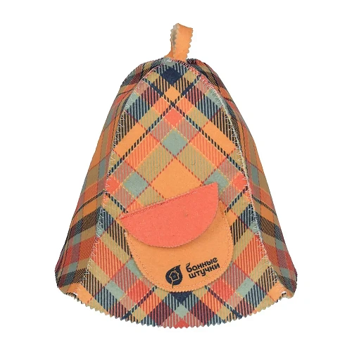 Шапка для бани и сауны "Клетка" с карманом "Банные штучки", войлок /10