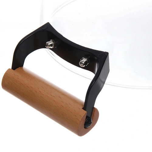 Кастрюля из боросиликатного стекла 3,5л Хай-Тек с деревянными ручками_12