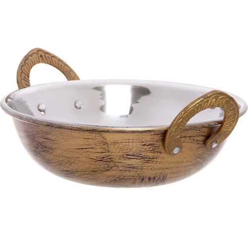 Сковорода Кадхай из нержавеющей стали 14см цвет Антик_4