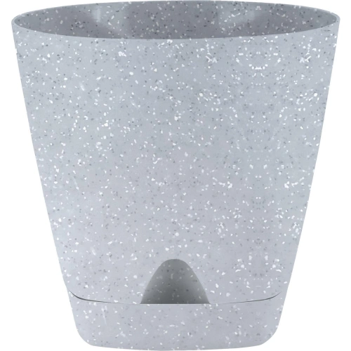 Горшок для цветов пластиковый 4л d-20см "Amsterdam" с прикорневым поливом, светлый камень