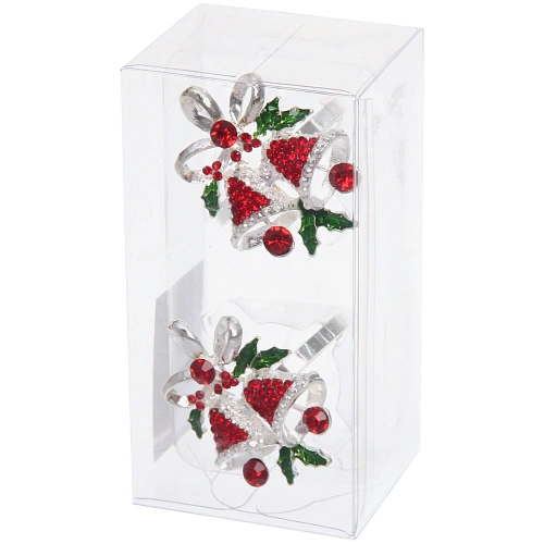 Набор колец для салфеток 2шт `Колокольчики, цвет серебро_4