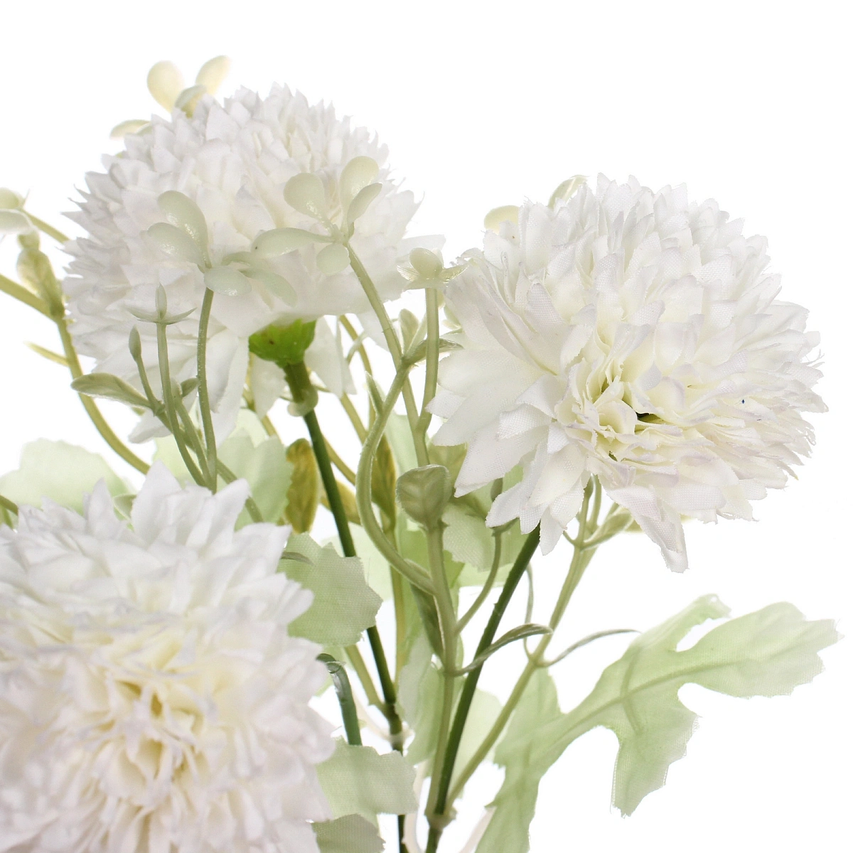 Искусственные цветы "Букет хризантем" 25см 5 цветков белые