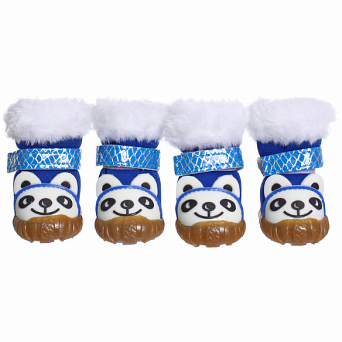 Ботинки зимние для животных МОДНЫЙ БРО, на липучке, цвет синий, размер 1, 4см_6