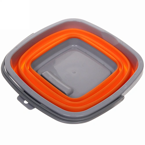 Ведро складное квадратное 10л 29х25см оранжевое_4