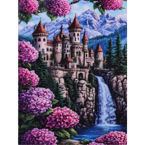 Алмазная мозаика в рулоне 3040см полная выкладка DIAMOND, Замок_4