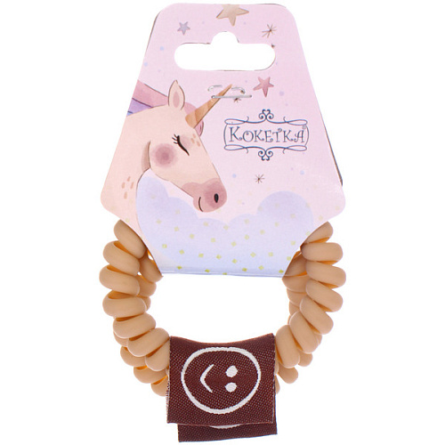 Резинки для волос силиконовые 2шт "MARZIPAN", шоколад, цвет мокачино, d-5,5см (подвес Единорог)