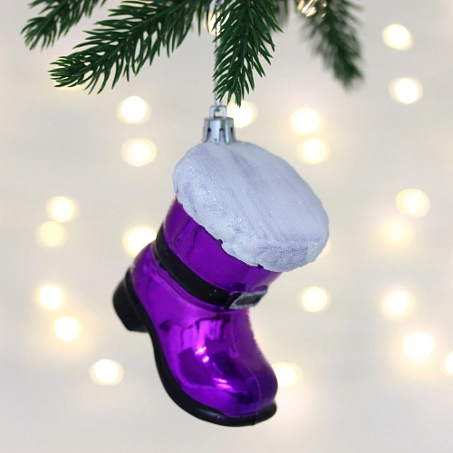 Елочная игрушка "Новогодний сапог" 8*5*8,5 см, Фиолетовый