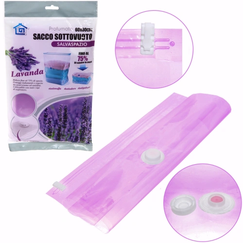 Пакет вакуумный для хранения вещей с ароматом лаванды "СЕЛФИ", 60*80см ✦