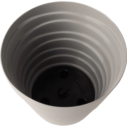 Кашпо для цветов пластиковое 1,4л d-14,5см Бархан Серый жемчуг_3