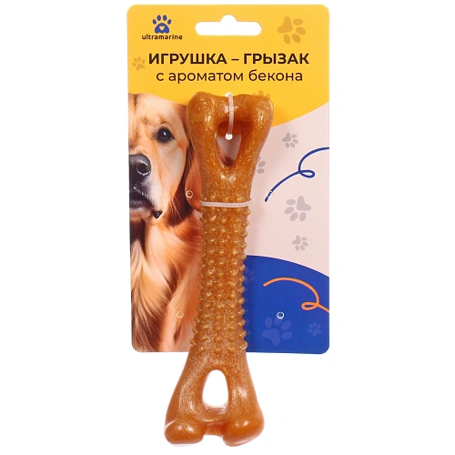 Игрушка - грызак "Счастливый БРО", косточка, 16*3.2см / 62гр