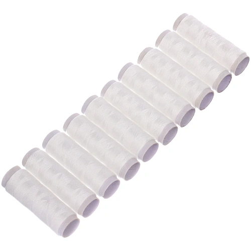 Нитки в наборе 10шт, цвет белый, 40м. 16,5*5,5*1,6см ✦ (пакет с подвесом)