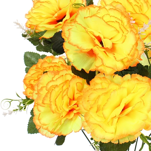 Искусственные цветы Цветочная мелодия Гвоздики 50см 10 цветков желтые_6