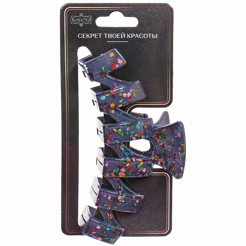 Заколка - краб для волос AKS - VIENTO, микс 6 цветов, зиг-заг, 113см _13