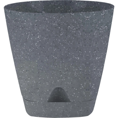 Горшок для цветов пластиковый 4л d-20см "Amsterdam" с прикорневым поливом, тёмный камень
