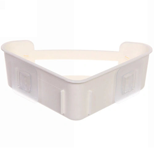 Полка для ванны угловая с липким слоем Стайл, белая 26х19х7,5см_3