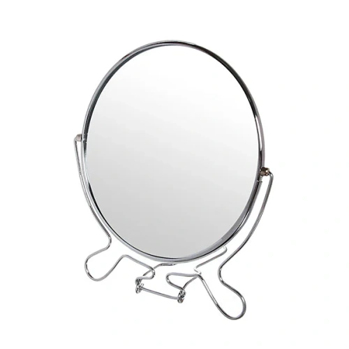 Зеркало настольное в металлической оправе "Модерн" круглое двухстороннее d19см.