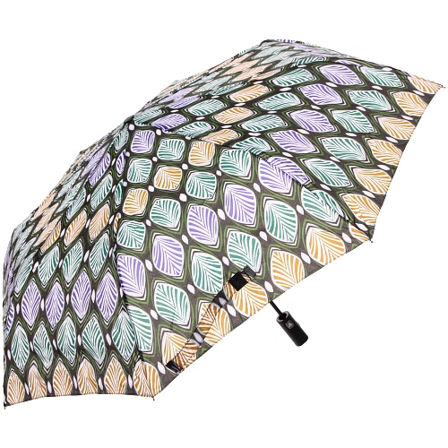 Зонт женский полуавтомат Ultramarine- Маниока, микс 6 цветов, 8 спиц, d-100см, длина в слож виде 28см, голубые цветы_28
