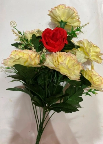 Искусственные цветы "Цветочная мелодия" Гвоздики 50см 10 цветков красные