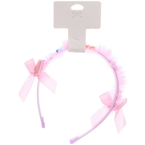 Ободок для волос детский БАМБИ БУМ, сердечки, цвет розовый, лавандовый и голубой, 15см_5