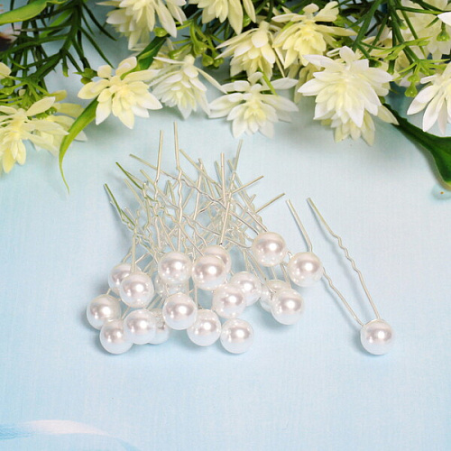 Шпильки для волос в тубе 20шт Hair Beauty, классика, цвет белый, d-08см_5