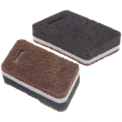 Губка для посуды трехслойная 12*8*3,5 см. набор 2 шт