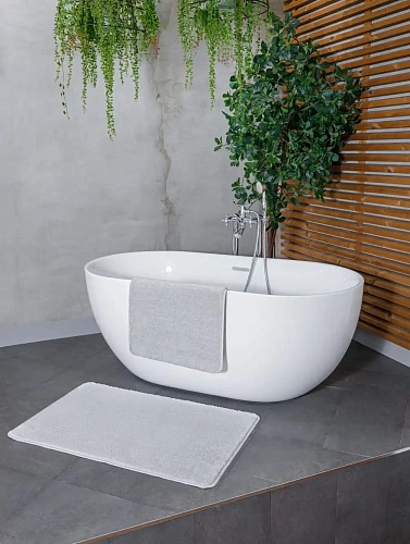 Комплект ковриков для ванной и туалета My Crystal 60*100 и 50*60 Модерн классик,светло-серый 