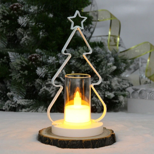 Сувенир с подсветкой "Таинсвенная елочка" 11*22,5 см см, Белый