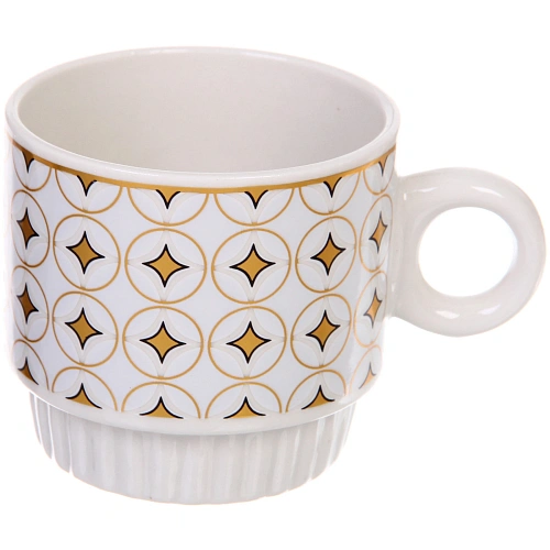 Набор кружек на стойке 280мл Золотой узор, цвет золото с черным_6
