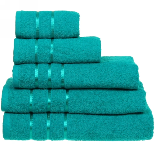 Полотенце махровое 70*140см "LUNA" цвет зеленый 05050 плотность 360гр/м2 с петелькой-подвесом