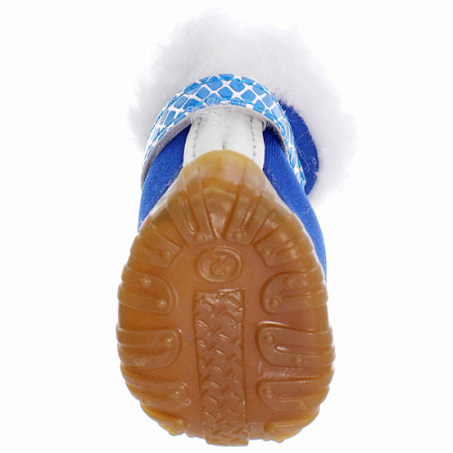 Ботинки зимние для животных МОДНЫЙ БРО, на липучке, цвет синий, размер 2, 4,5см_5