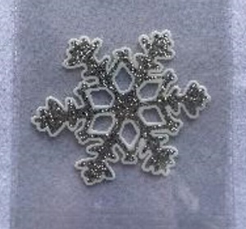 Наклейка  "Новогодняя снежинка" 15*20, серебро