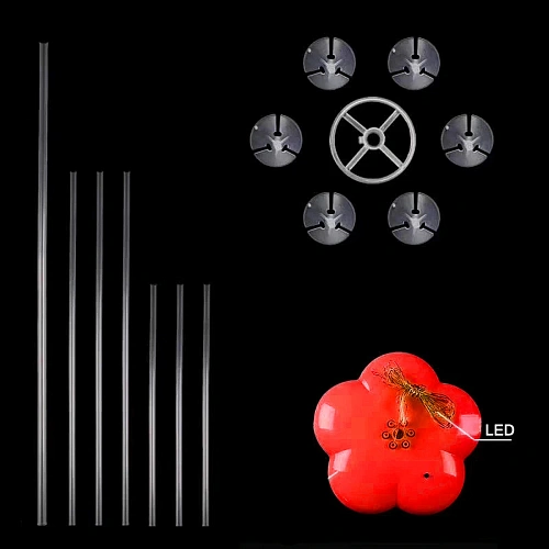 Подставка для шаров светящаяся Радуга (основа, 7 палочек с держателями) 673555 см, прозрачный_4