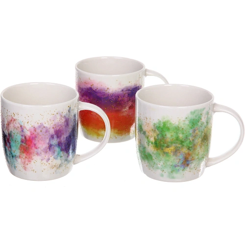Кружка керамическая 330мл "Краски", микс цветов, белая