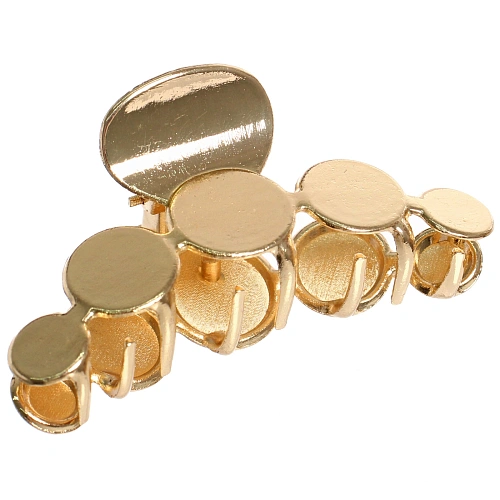 Заколка - краб для волос на блистере PREMIUM, сефора, цвет серебро и золото, 6см●_6