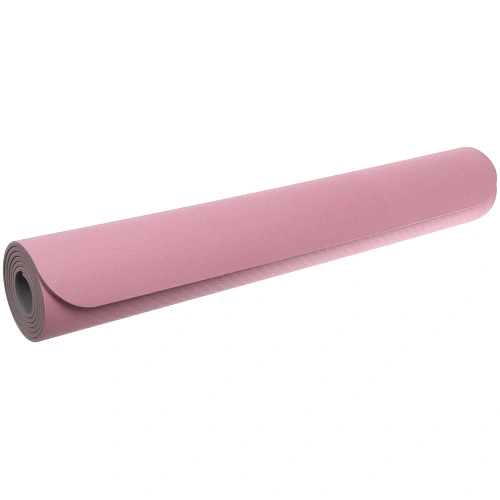 Коврик для йоги 6 мм 183х80 см Энергия 2х сторонний TPE, розовыйсерый_7