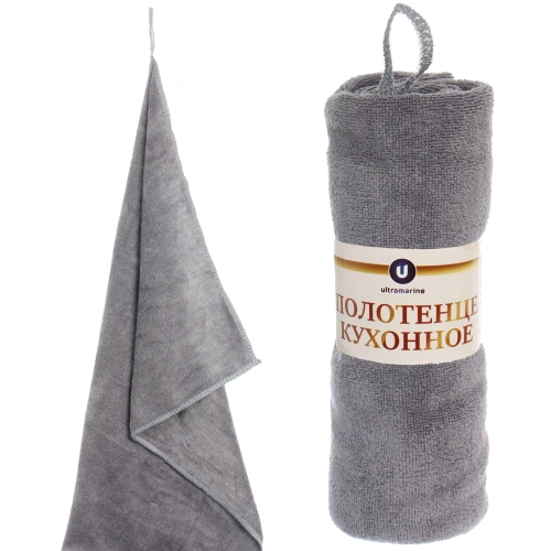 Полотенце кухонное "UNICO", 34*72 см, цвет графит, микрофибра 300 гр/м2