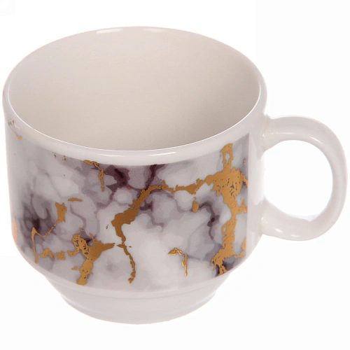 Набор кружек на стойке 200мл Мрамор золото_6