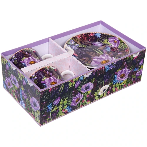 Чайный набор 4 предмета Цветочный сад (2 кружи 230мл+2 блюдца) _8