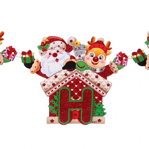 Растяжка бумажная новогодняя Весёлые дедушки 220 см_4