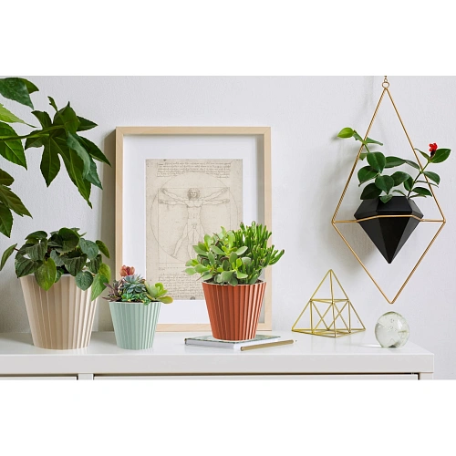 Горшок для цветов пластиковый 10,5л d-28см Sand c дренажной вставкой, белый_2