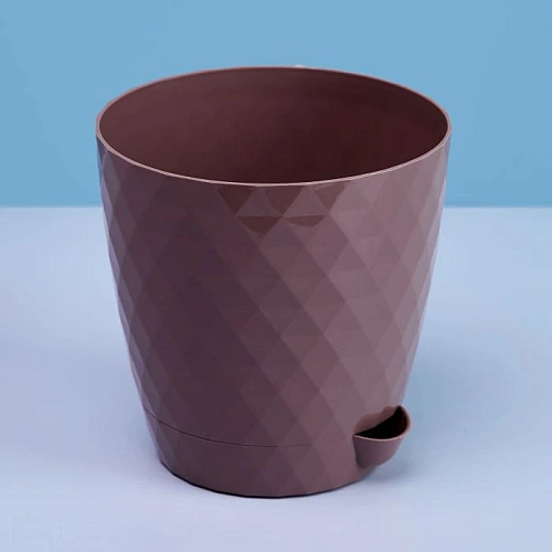 Горшок для цветов пластиковый 3л d-18см "Румба"с подоном мокко