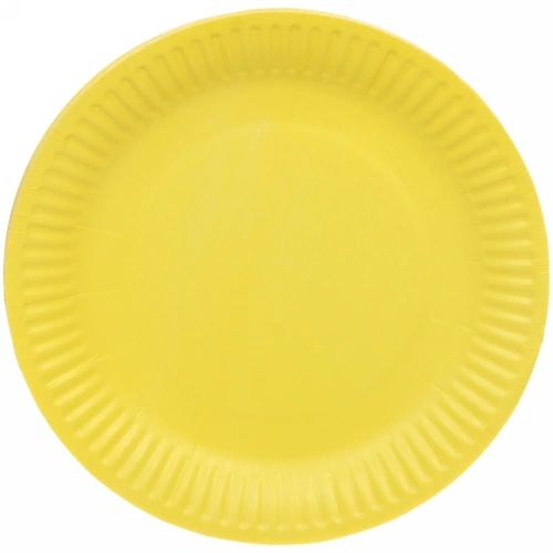 Тарелка бумажная 18 см в наборе 10 шт "Желтая"