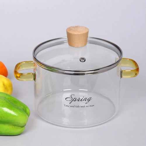 Кастрюля из боросиликатного стекла 1,5л Хай-Тек со стеклянными коричневыми ручками_10